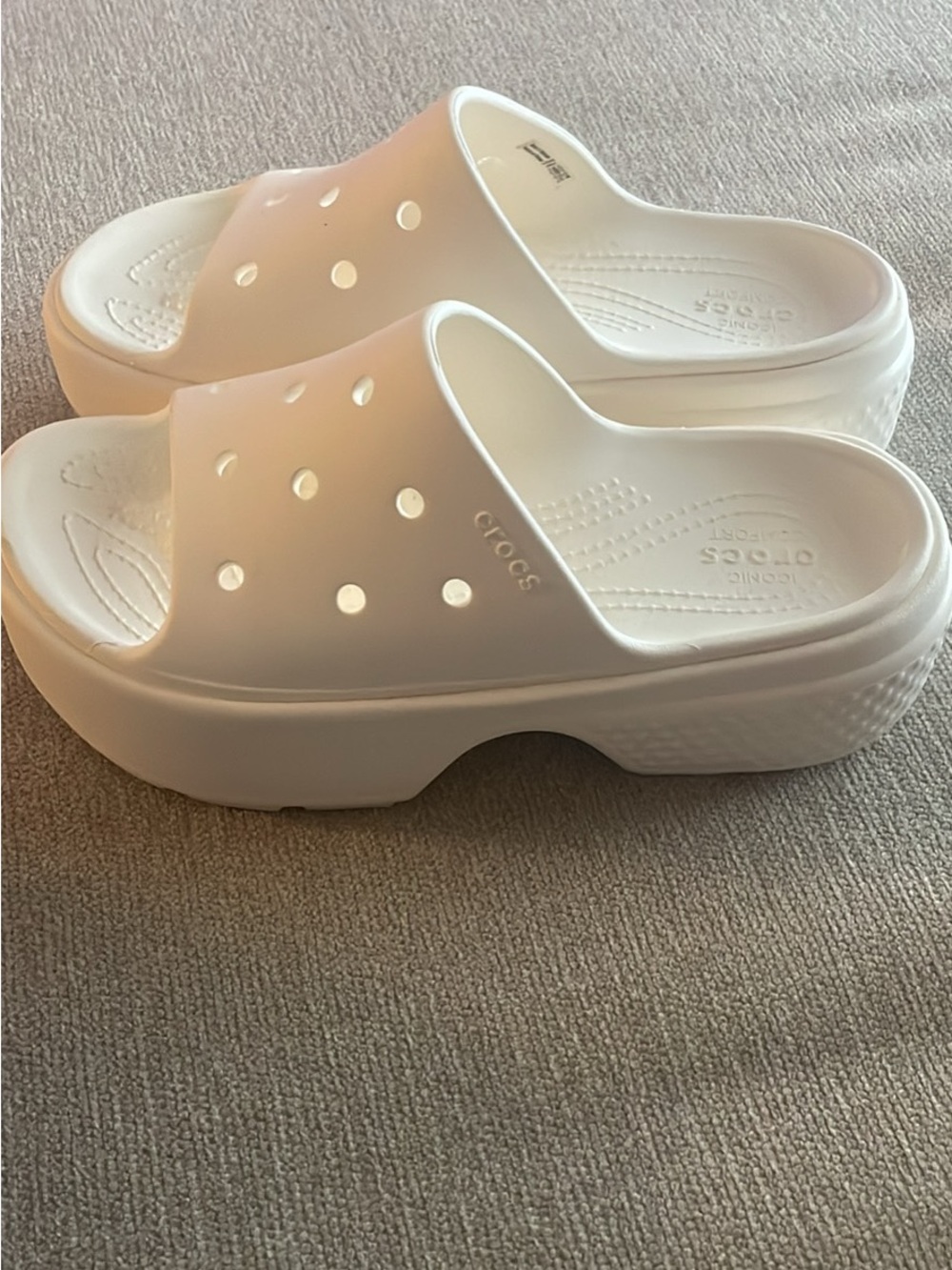 CROCS Platform Slide Sandals - White
